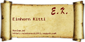 Einhorn Kitti névjegykártya